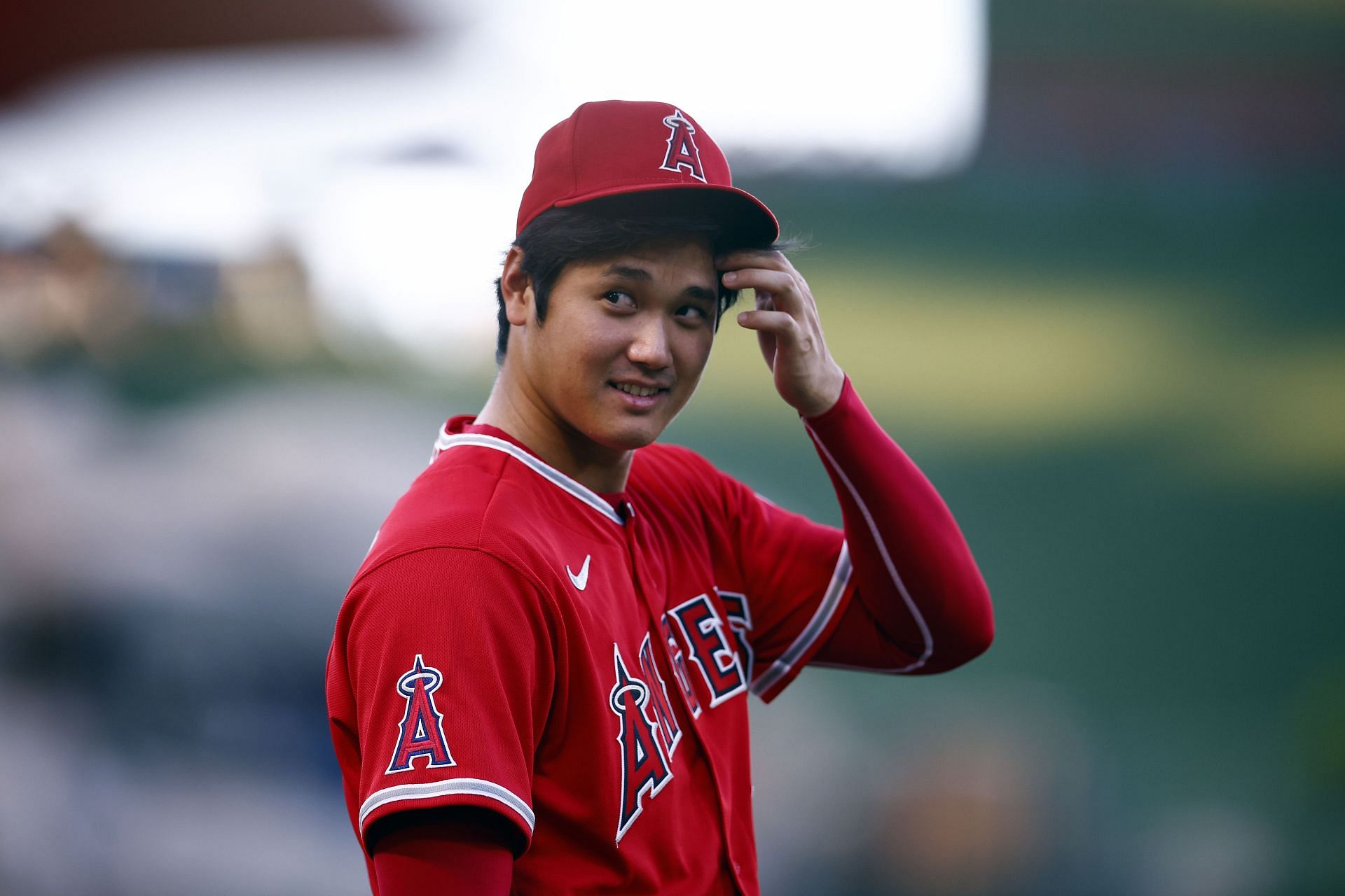 Shohei Ohtani during a New York Yankees v Los Angeles Angels game.